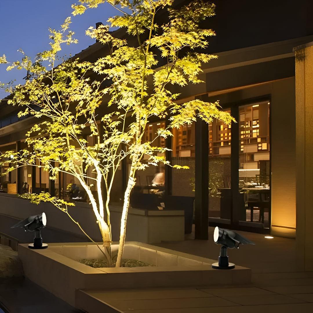 Outdoor Exterior Solar Powered Pathway Landscape Light With Stake To Put In Ground And Adjustable Illumination