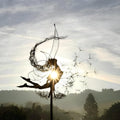 Outdoor Fairy Garden Figurine Statue With Dandelion Design