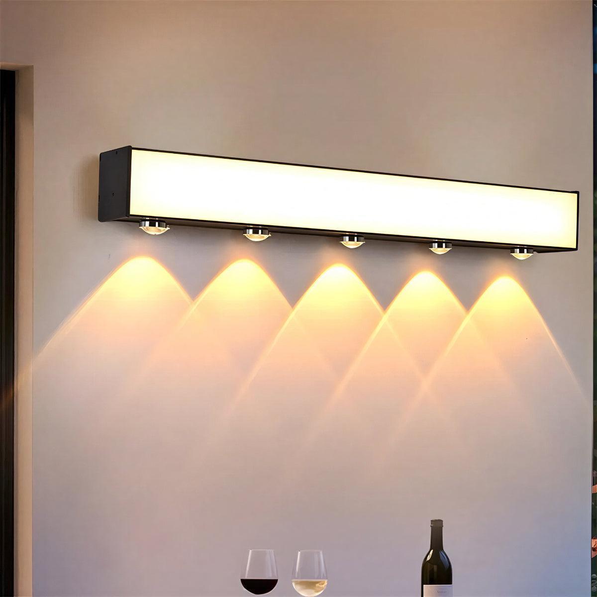 Outdoor Long Wall Light Bar With Multi Beam Spotlight Effect