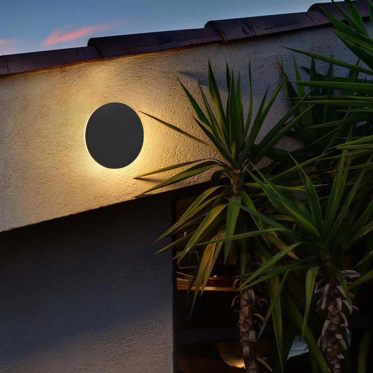 Outdoor Round Halo Wall Light For Exterior Walls And Entryways