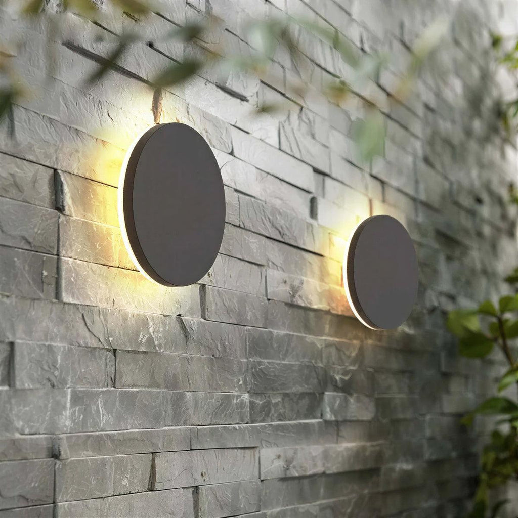 Outdoor Round Halo Wall Light For Exterior Walls And Entryways