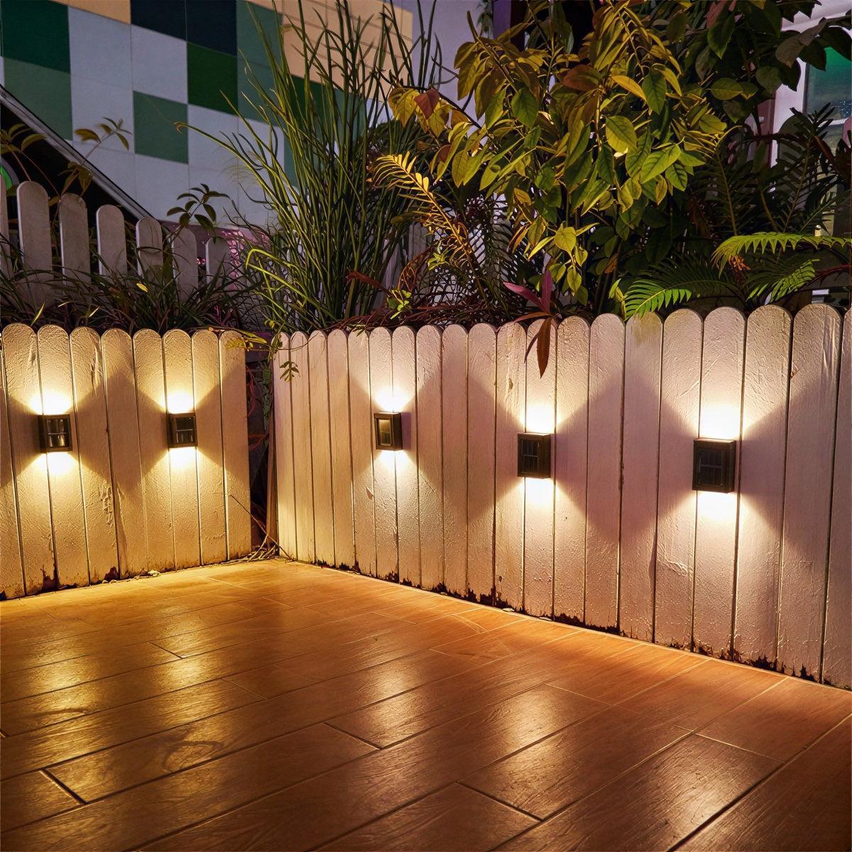 Outdoor Solar Wall Fence Lights For Outdoor Garden Lighting