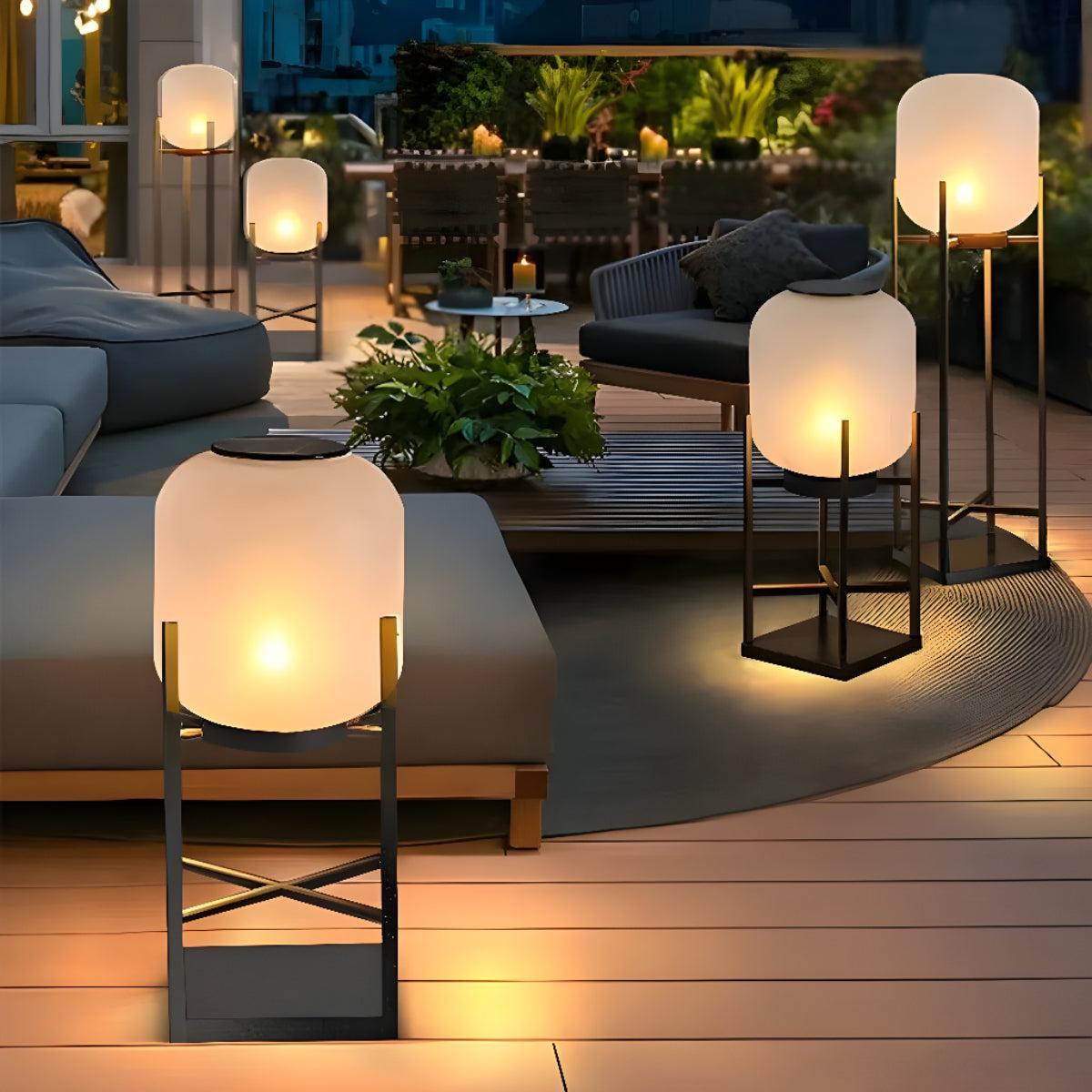 Outdoor Standing Floor Light Fixture With Dimmed Lamp