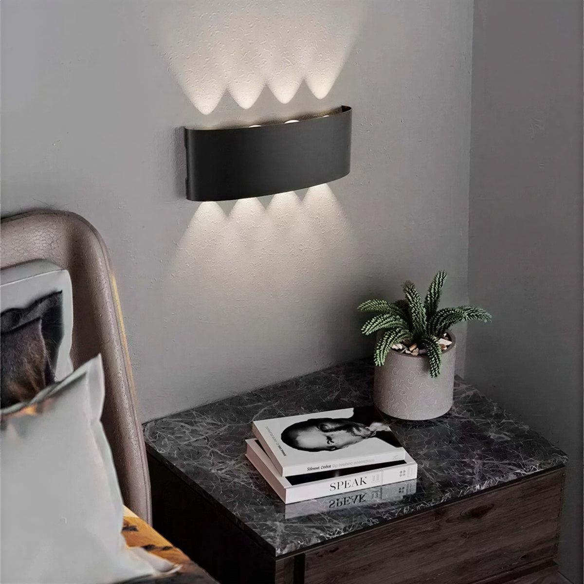 Outdoor Wall Light With Curved Dual Up Down Design