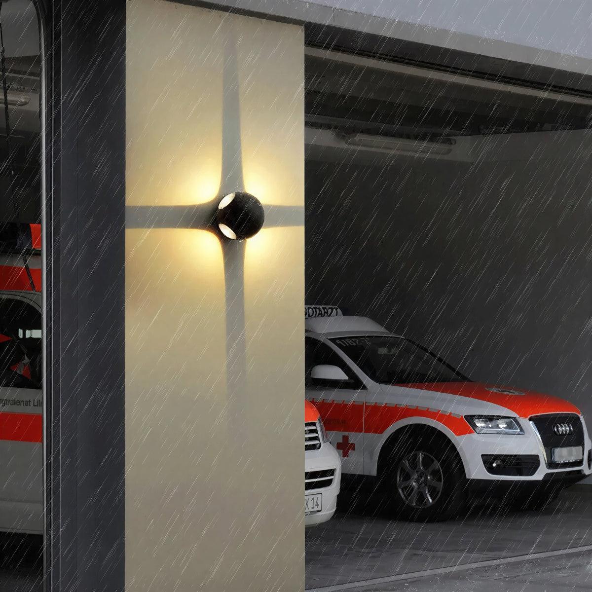 Outdoor Wall Sconce Light With Multi Beam Star Pattern