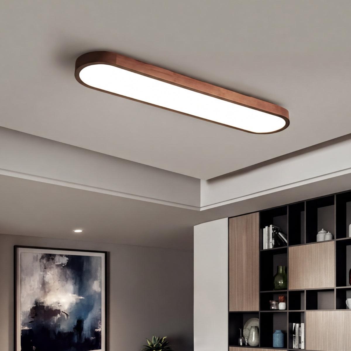 Oval Shaped Linear Flush Mount Ceiling Light Fixture