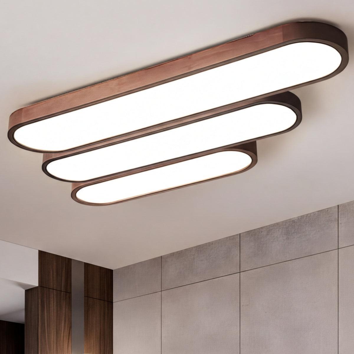 Oval Shaped Linear Flush Mount Ceiling Light Fixture