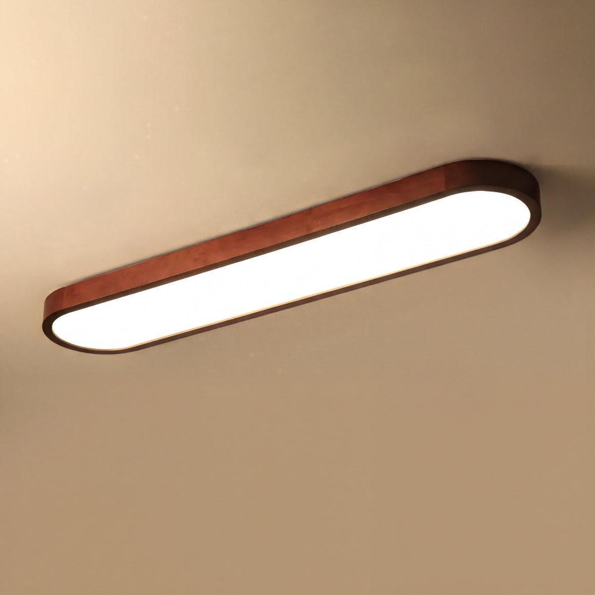 Oval Shaped Linear Flush Mount Ceiling Light Fixture