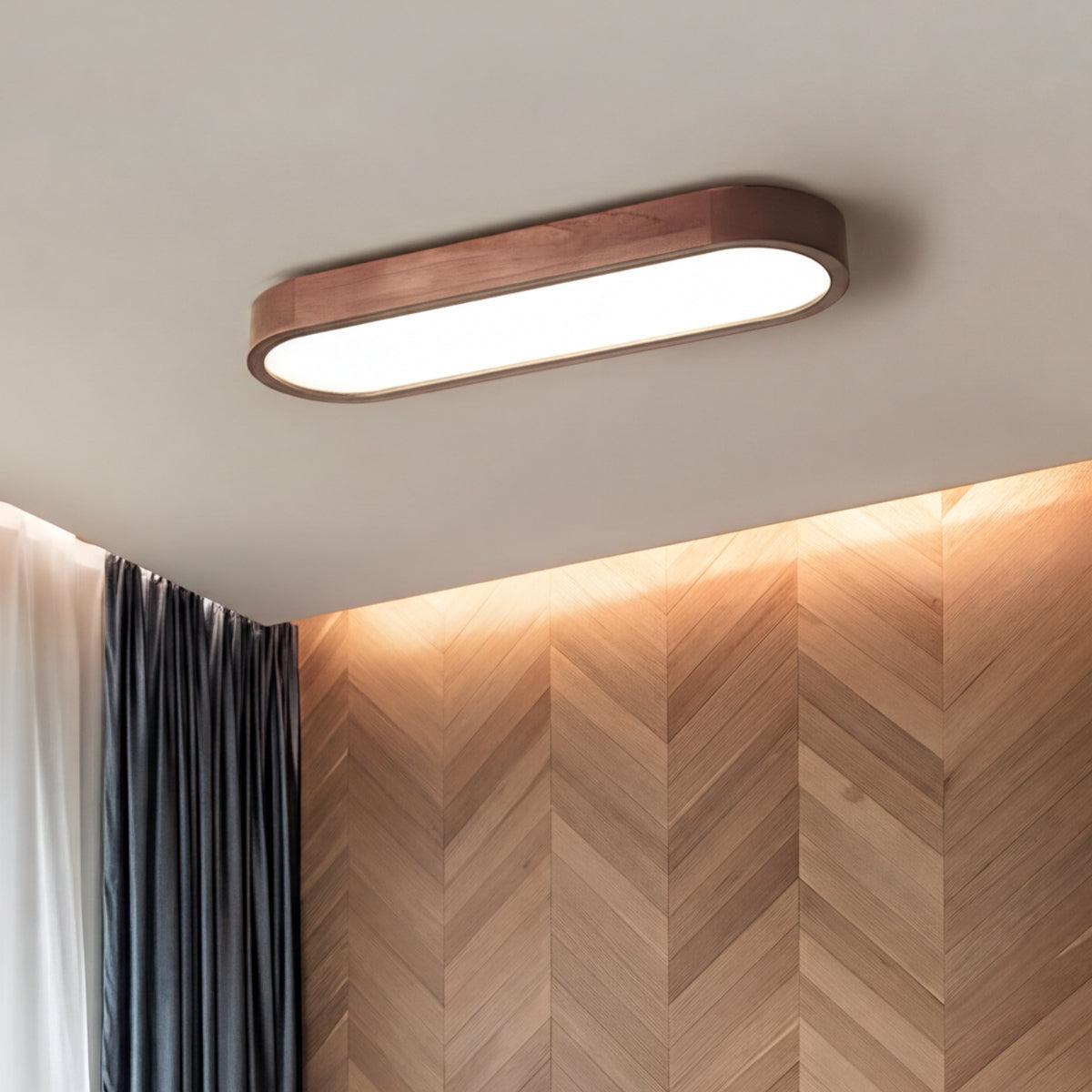 Oval Shaped Linear Flush Mount Ceiling Light Fixture