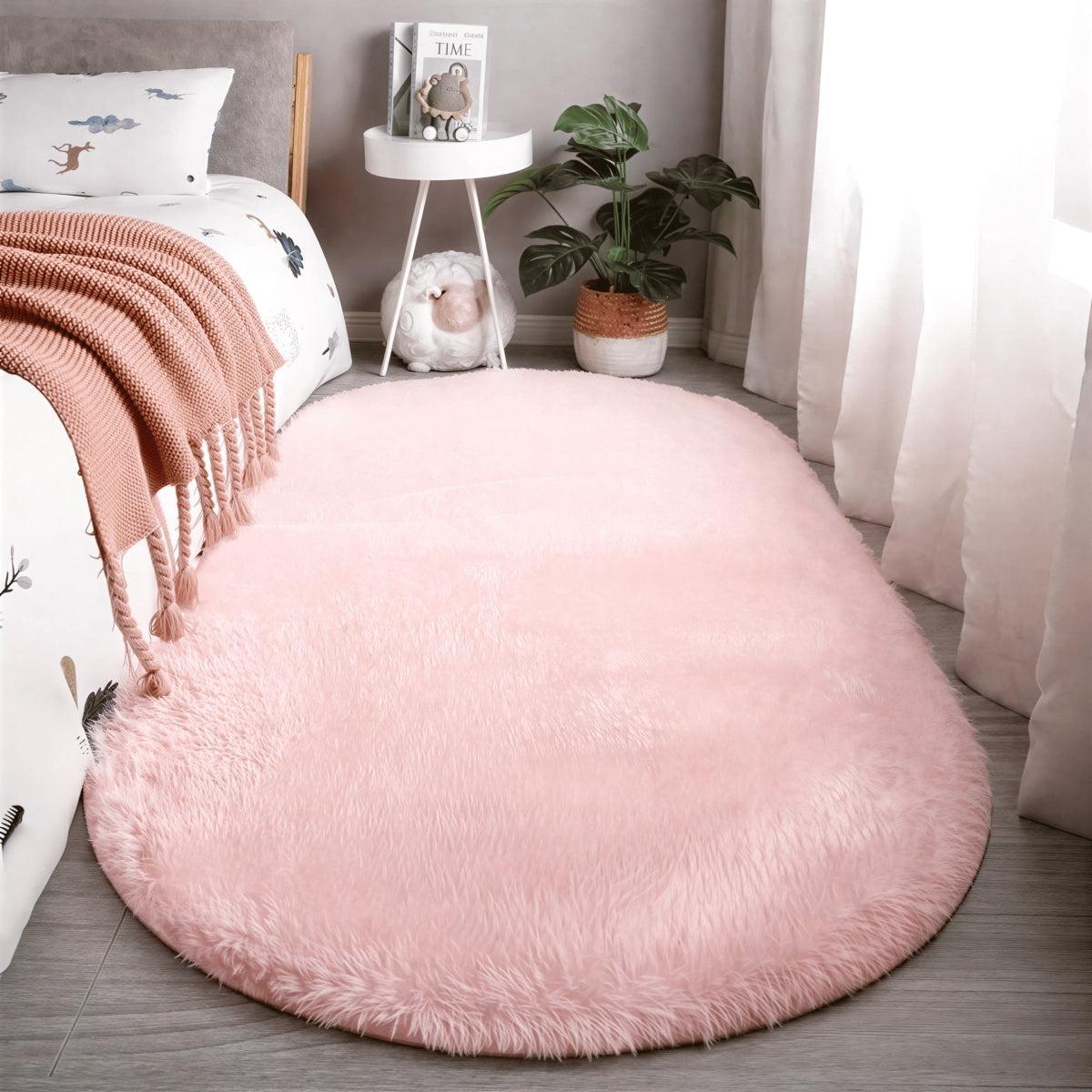 Oval Shaped Nursery Rug With Non Slip Backing