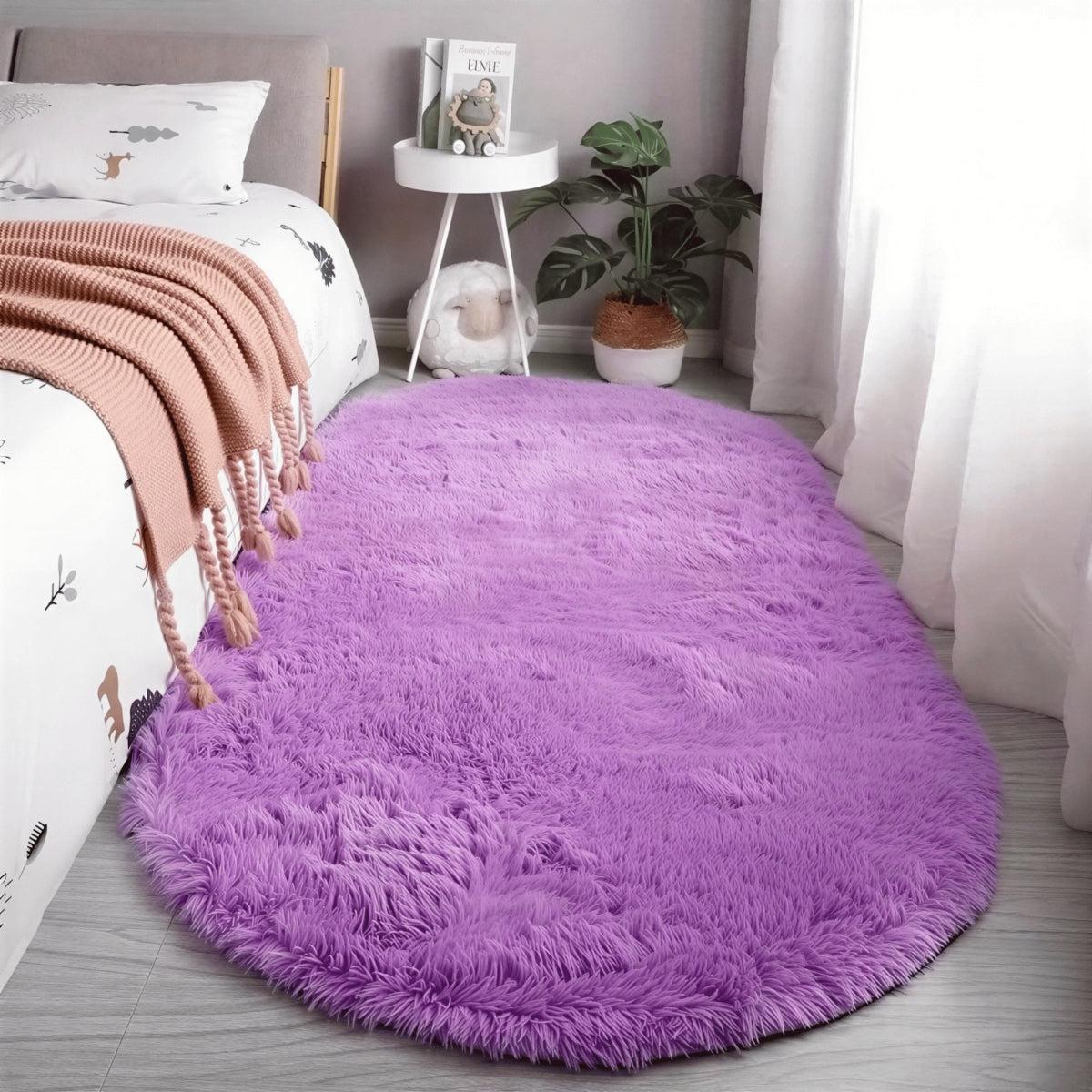 Oval Shaped Nursery Rug With Non Slip Backing