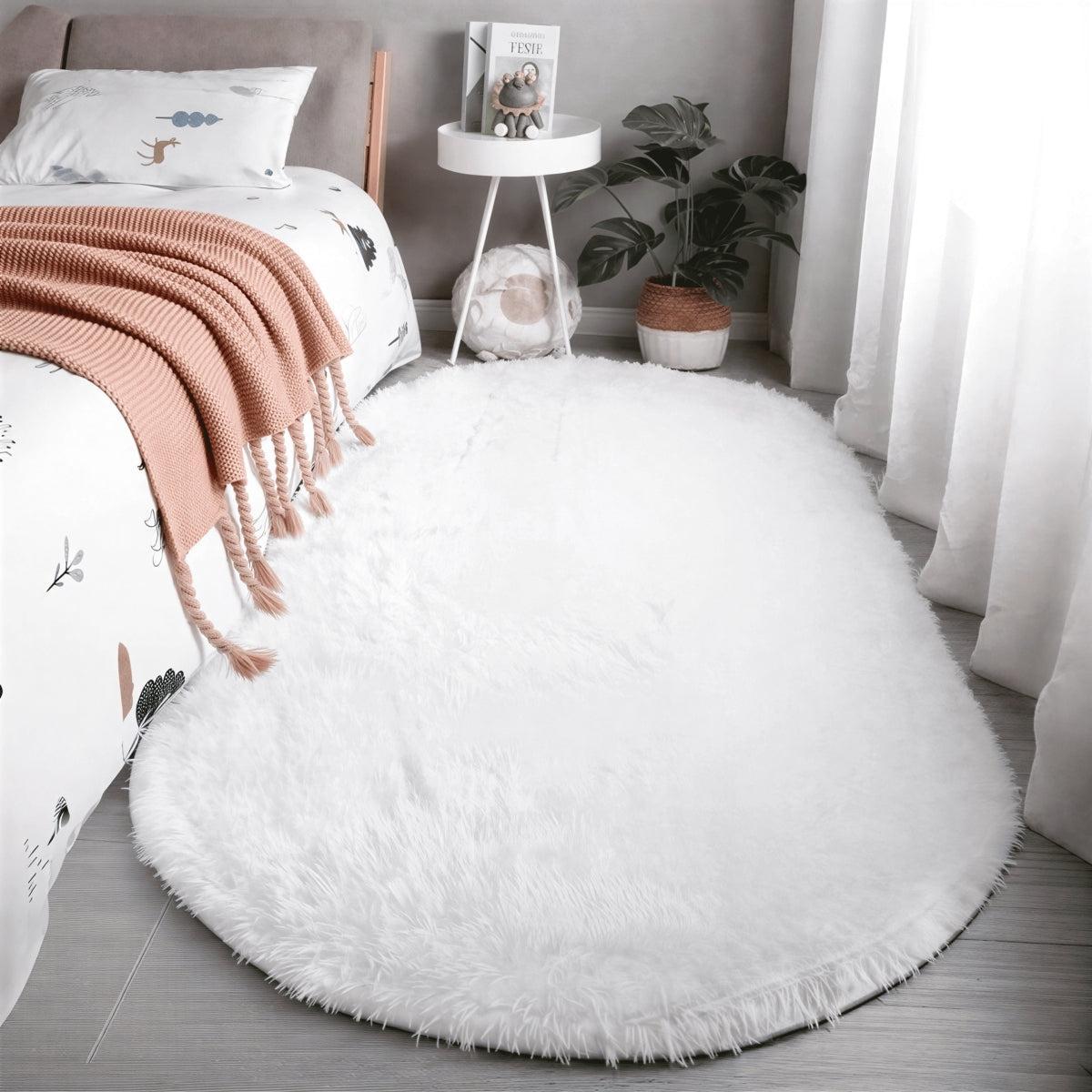 Oval Shaped Nursery Rug With Non Slip Backing