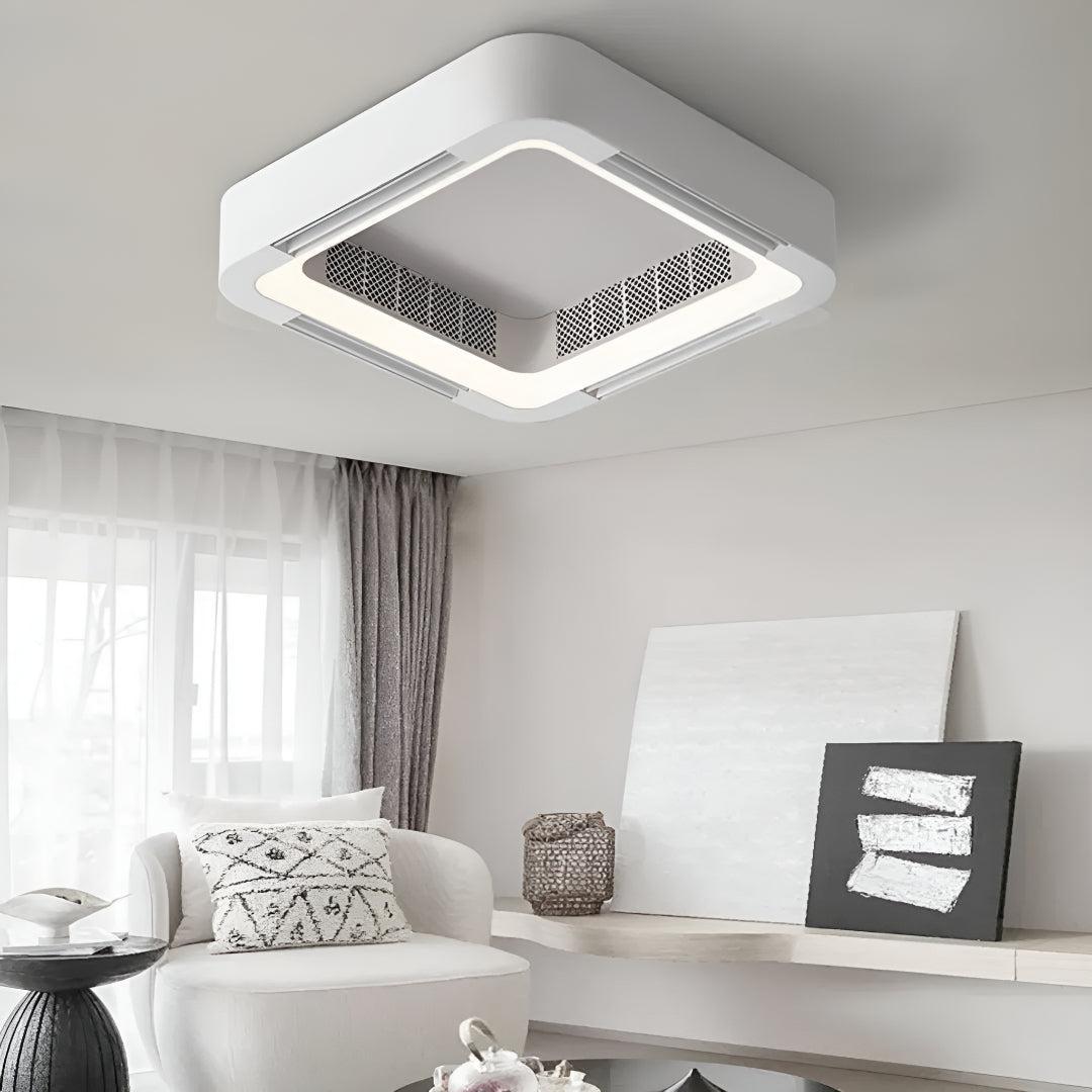 Overhead Hanging Ceiling Light Fan With Multi-functional Bladeless Design
