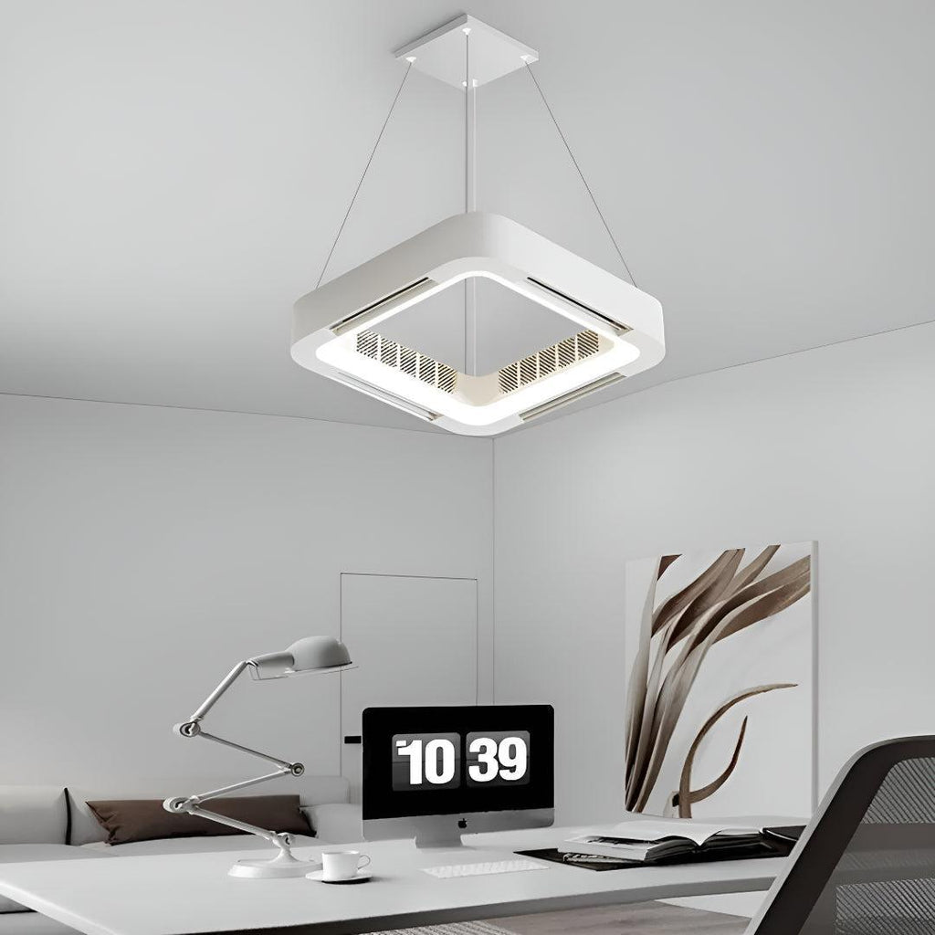 Overhead Hanging Ceiling Light Fan With Multi-functional Bladeless Design