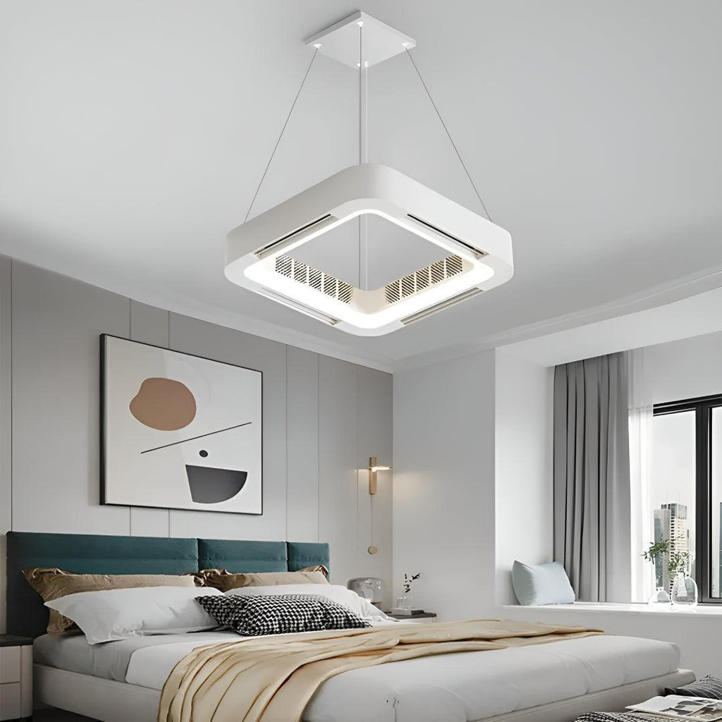 Overhead Hanging Ceiling Light Fan With Multi-functional Bladeless Design