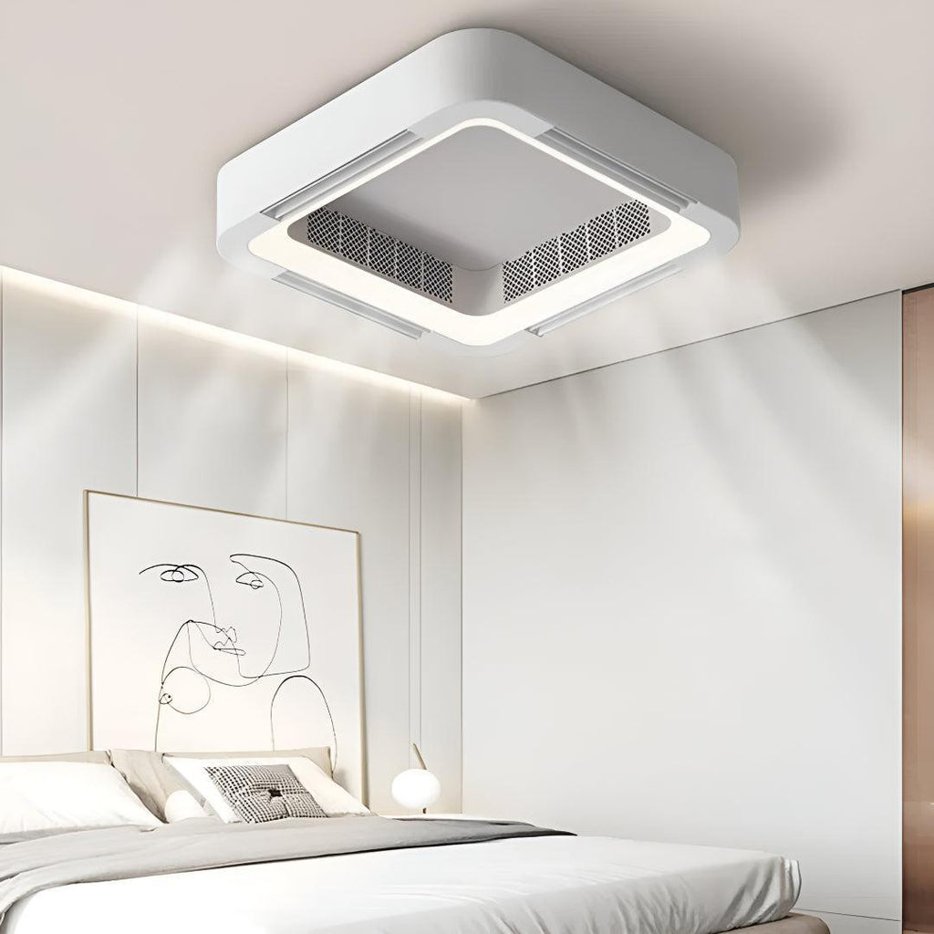 Overhead Hanging Ceiling Light Fan With Multi-functional Bladeless Design