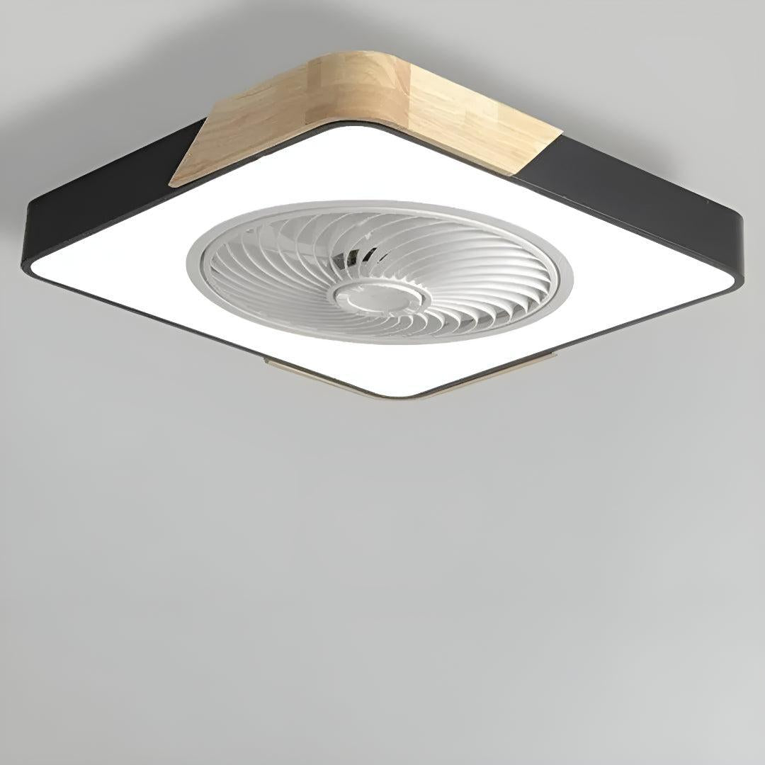 Overhead Quiet Semi Flush Ceiling Fan Light With Remote Controlled