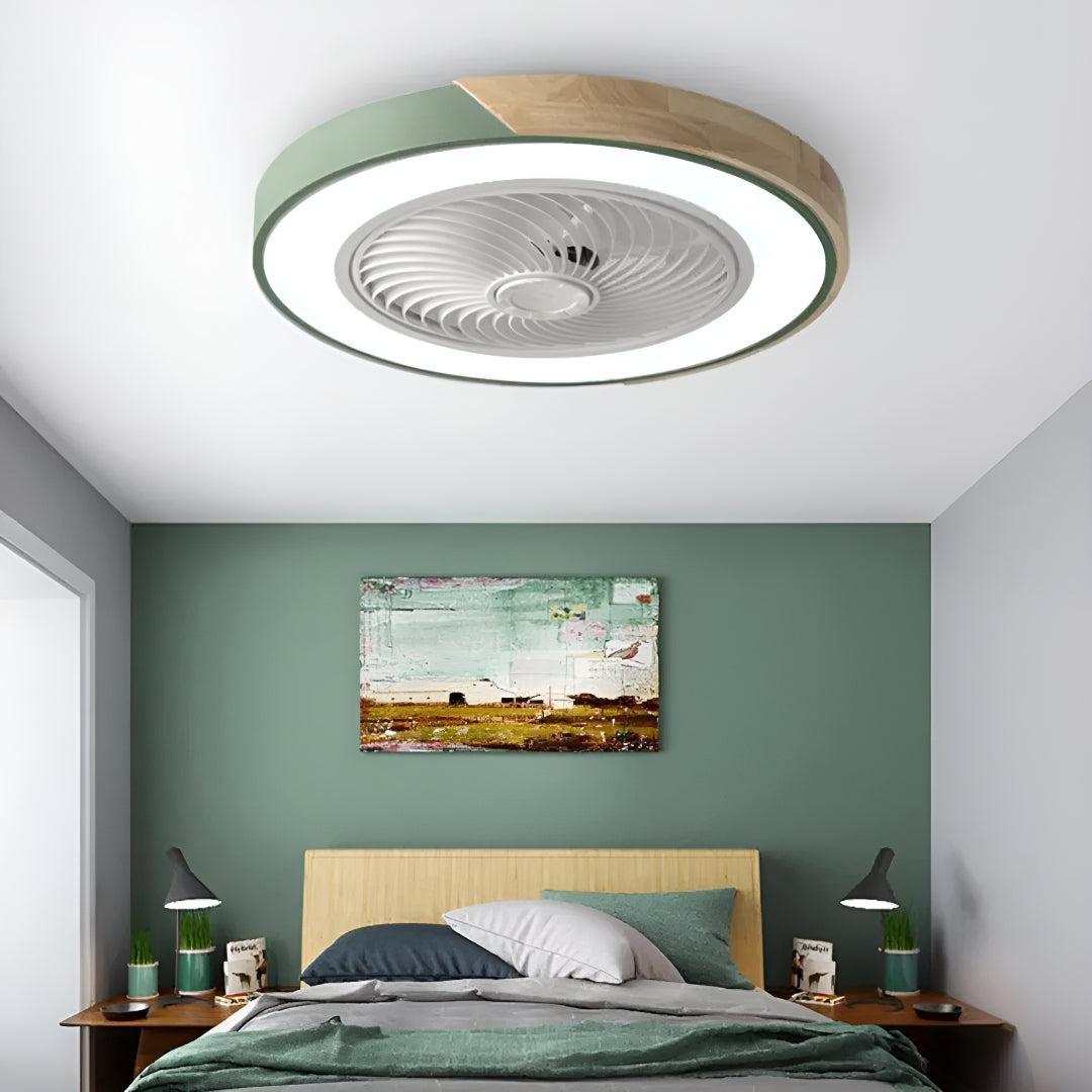 Overhead Quiet Semi Flush Ceiling Fan Light With Remote Controlled