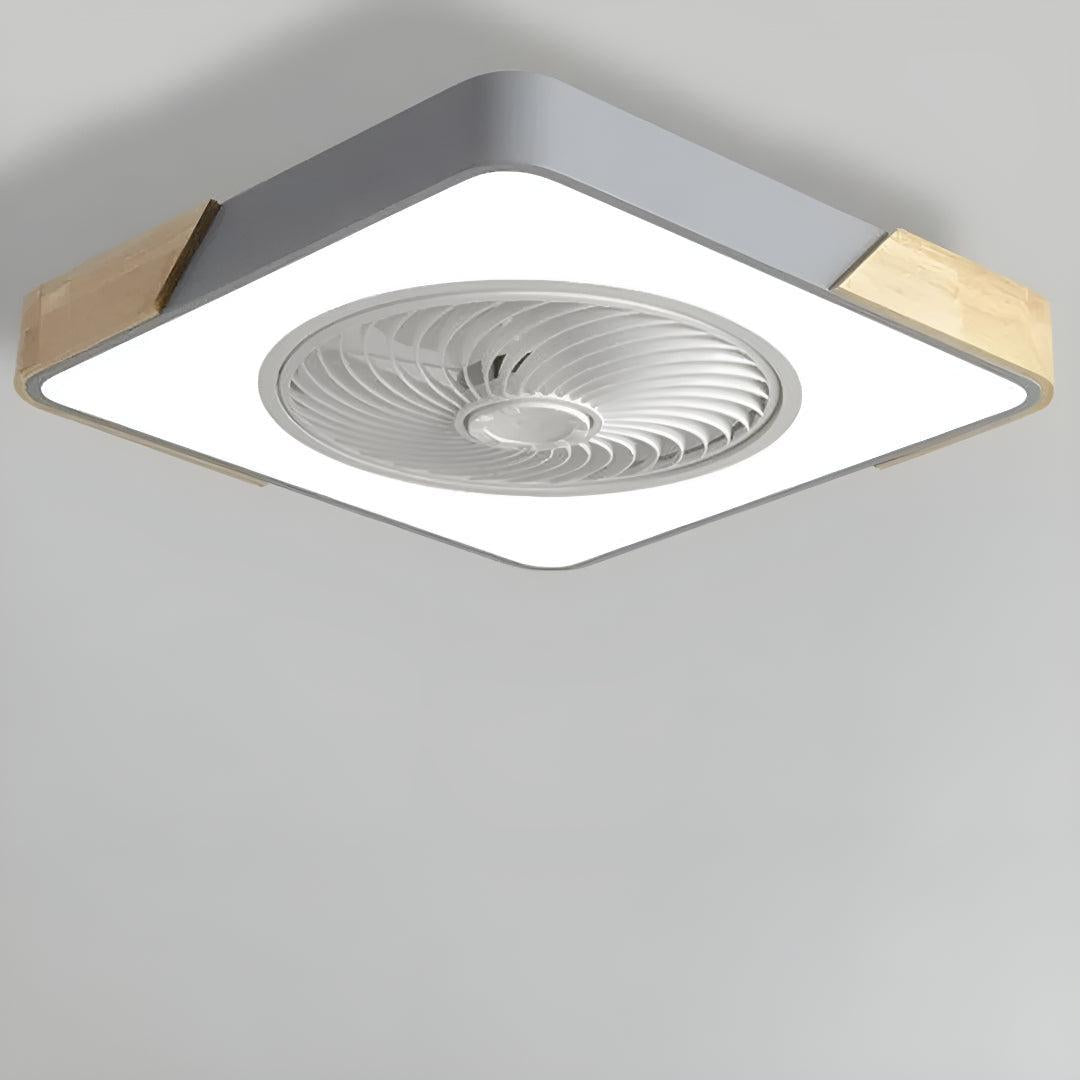 Overhead Quiet Semi Flush Ceiling Fan Light With Remote Controlled