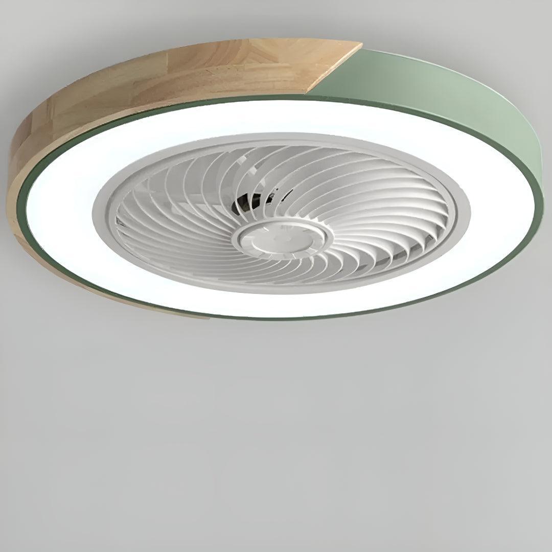 Overhead Quiet Semi Flush Ceiling Fan Light With Remote Controlled