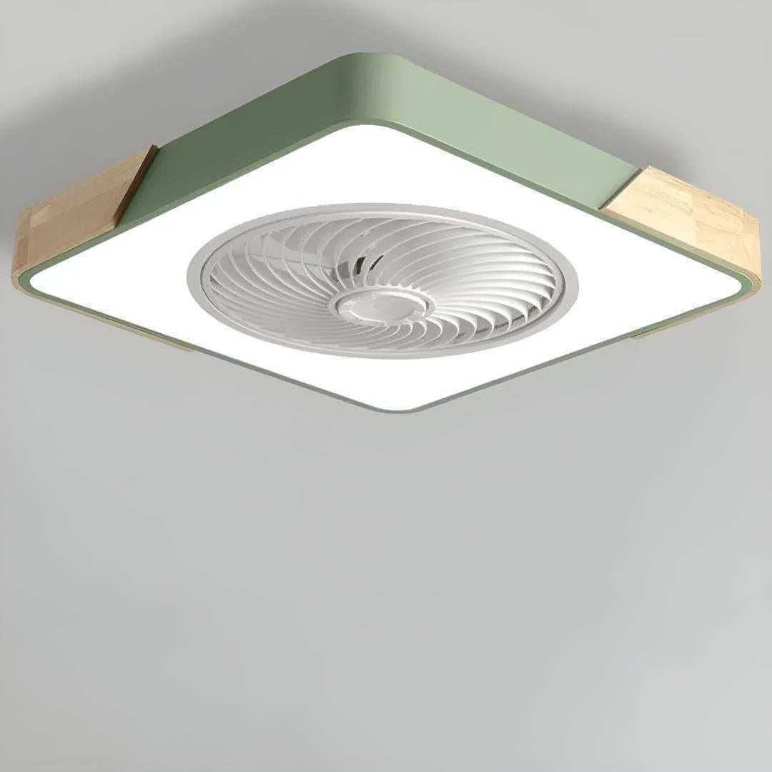 Overhead Quiet Semi Flush Ceiling Fan Light With Remote Controlled