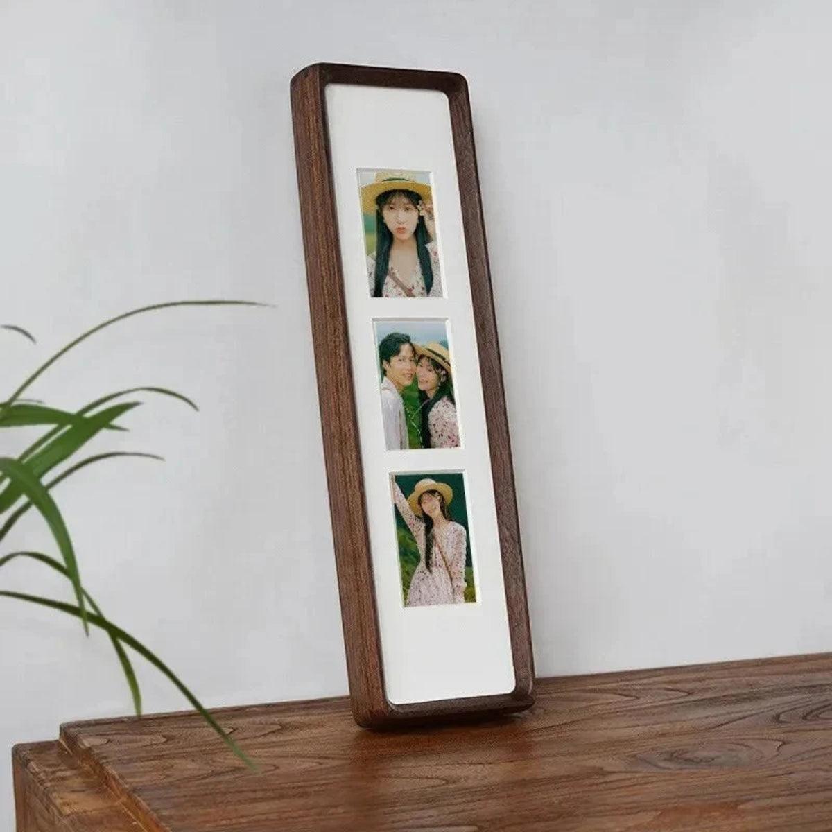 Photo Frame Set With Multiple Pictures With Wooden Border