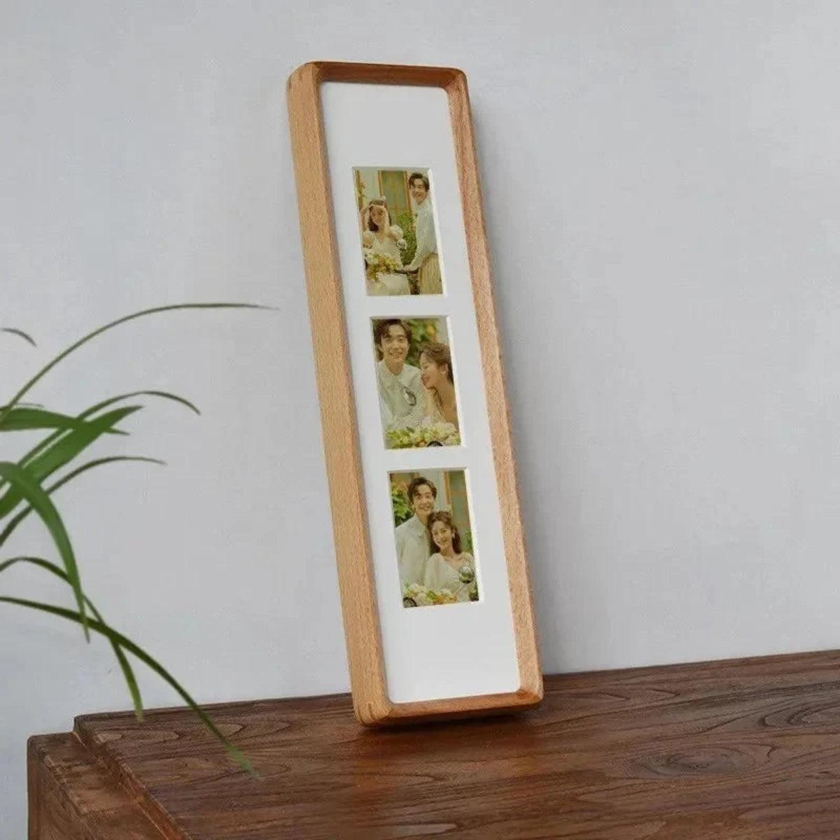 Photo Frame Set With Multiple Pictures With Wooden Border