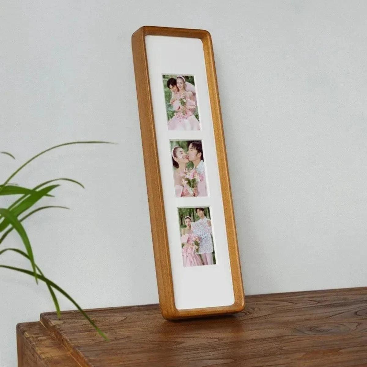 Photo Frame Set With Multiple Pictures With Wooden Border