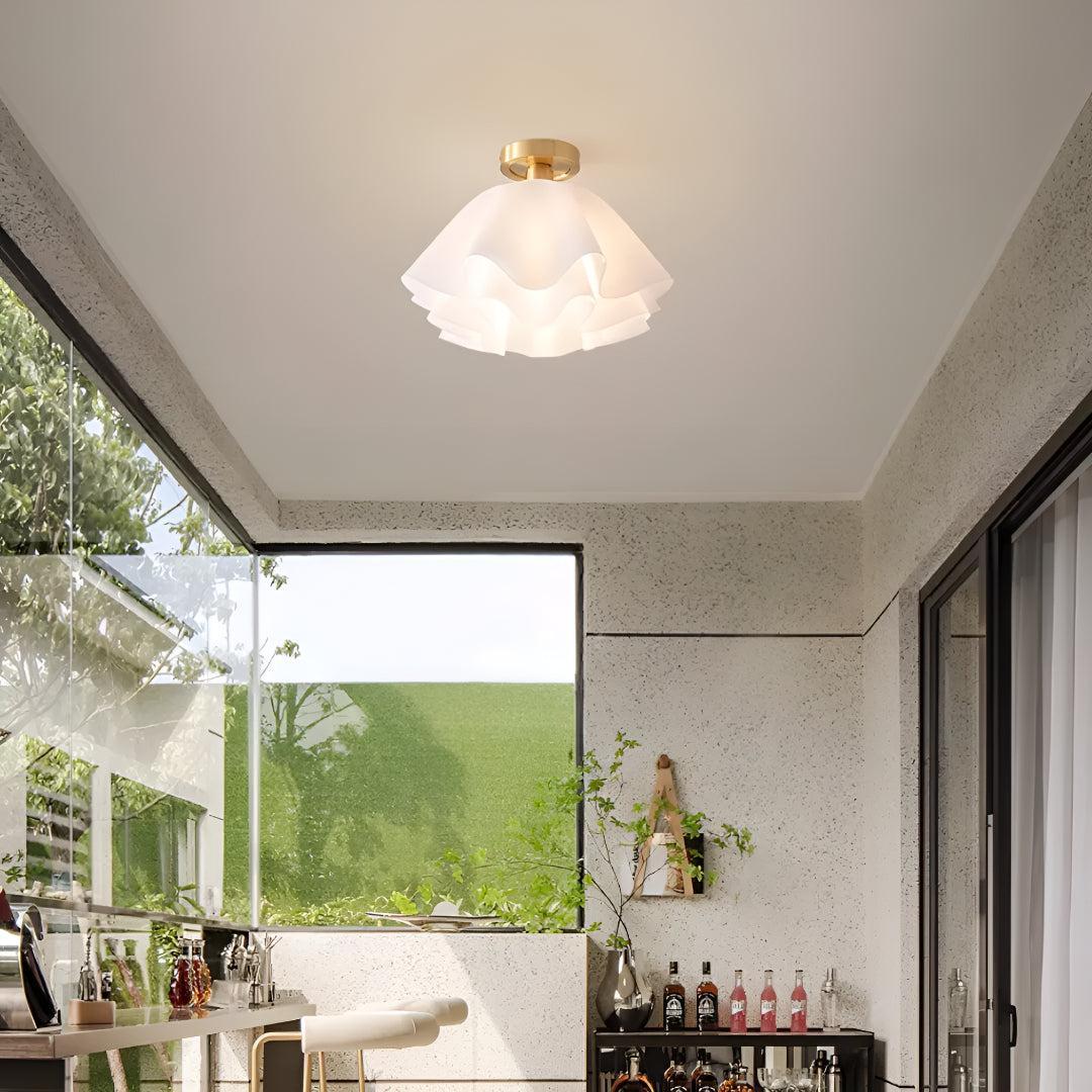 Pleated Layered Flush Mount Ceiling Lighting Fixture
