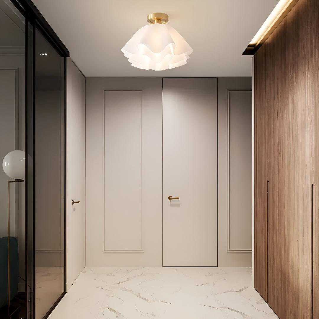 Pleated Layered Flush Mount Ceiling Lighting Fixture