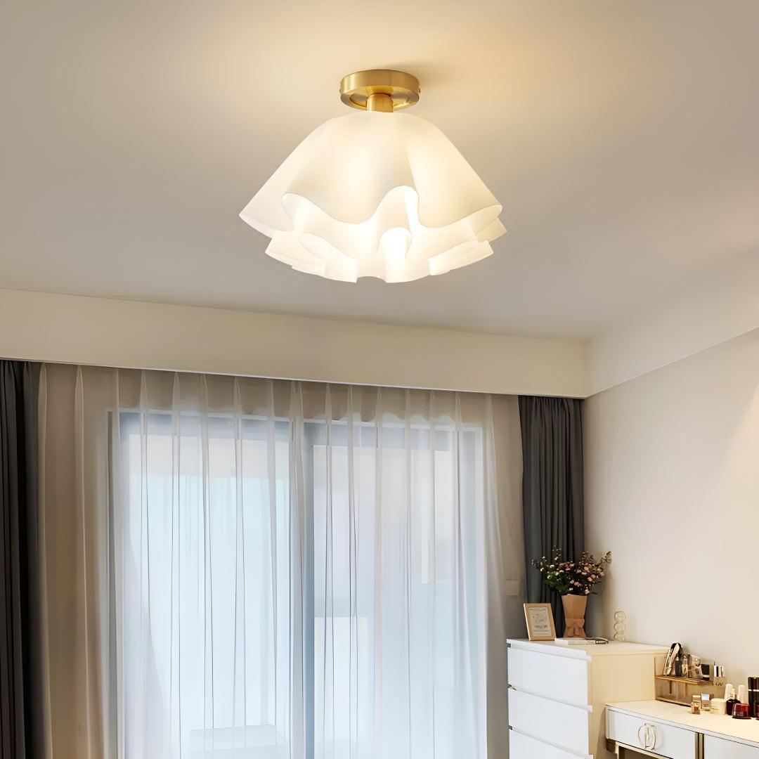 Pleated Layered Flush Mount Ceiling Lighting Fixture