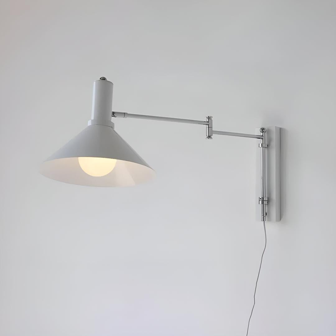 Plug In Wall Sconce Light With Metal Adjustable Swing Arm Design
