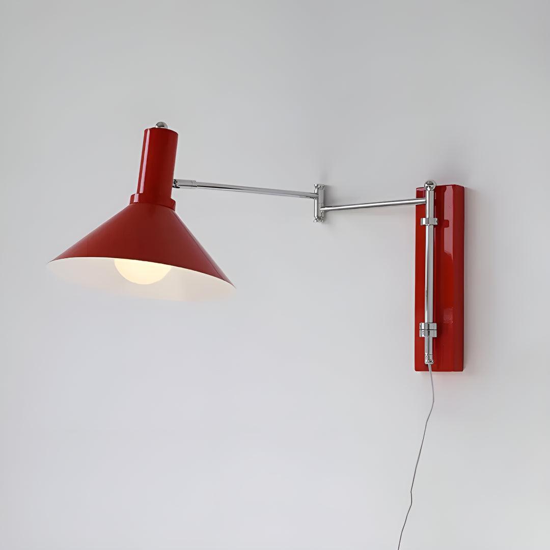 Plug In Wall Sconce Light With Metal Adjustable Swing Arm Design