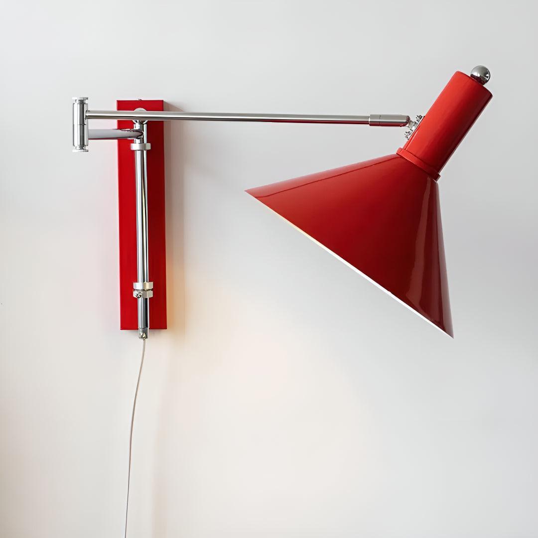 Plug In Wall Sconce Light With Metal Adjustable Swing Arm Design