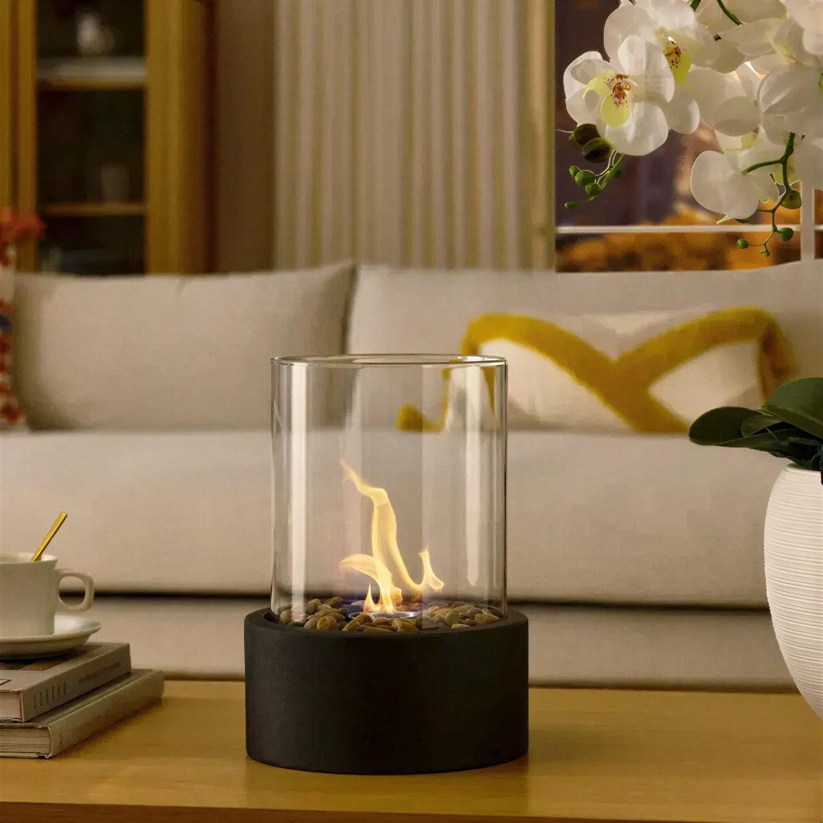 Portable Tabletop Fire Pit With Smokeless Flame Burner With Ethanol Burner