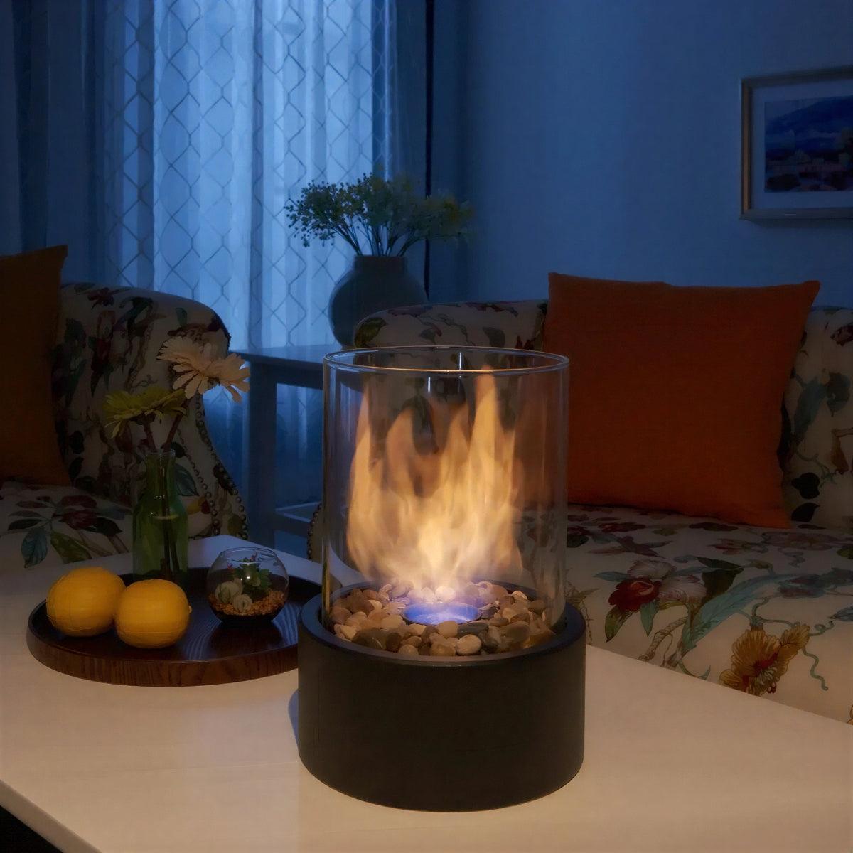 Portable Tabletop Fire Pit With Smokeless Flame Burner With Ethanol Burner
