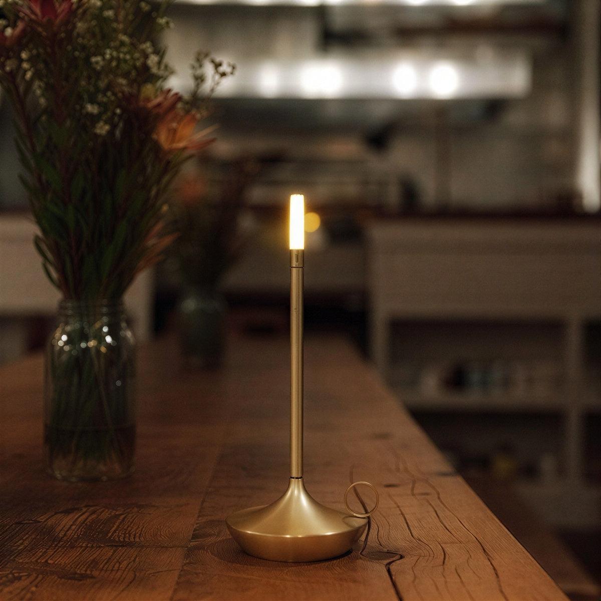 Rechargeable Cordless Table Lamp With Dimmable Flameless Candlelight