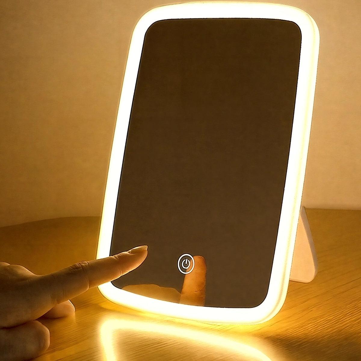 Rechargeable Makeup Mirror With Adjustable Touch Dimming