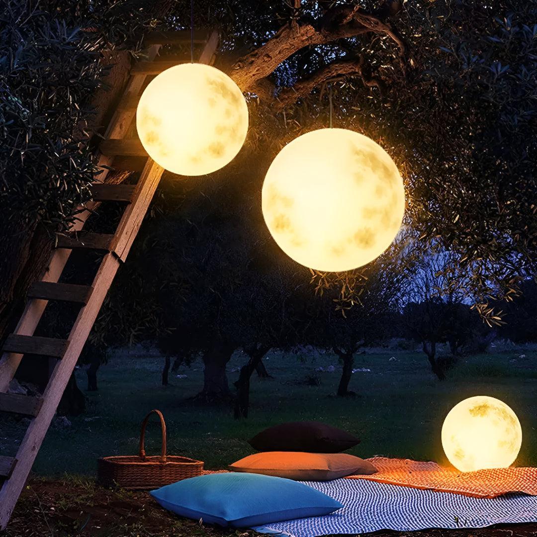 Rechargeable Outdoor Moon Globe Lantern With Adjustable Brightness