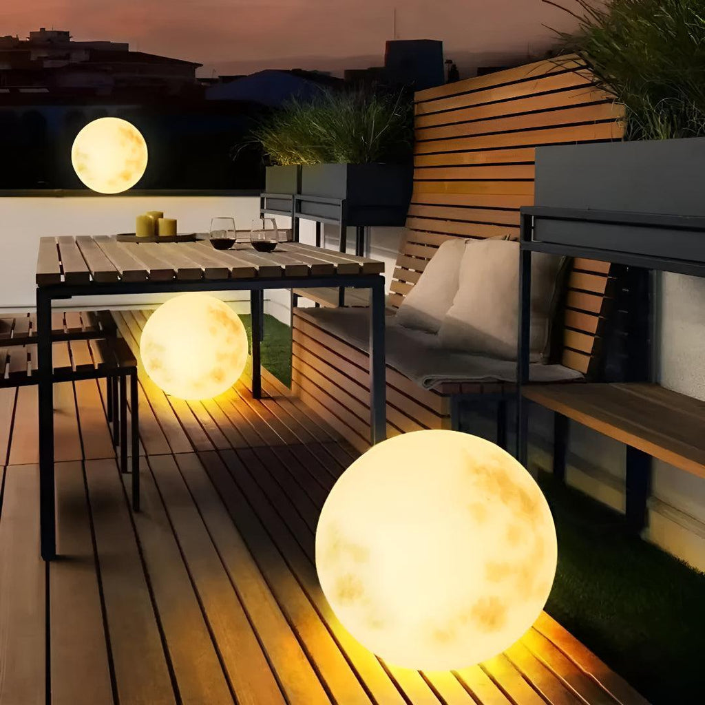 Rechargeable Outdoor Moon Globe Lantern With Adjustable Brightness