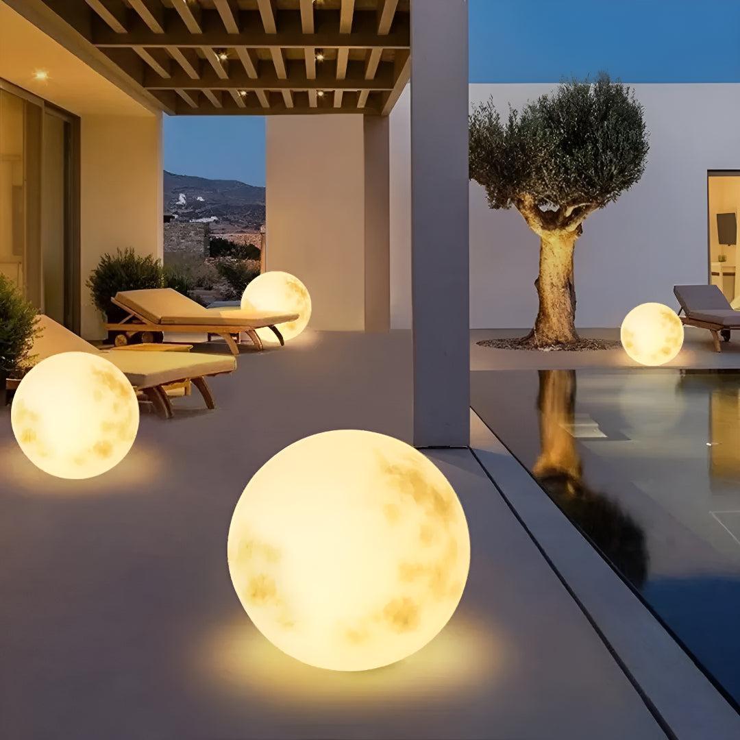 Rechargeable Outdoor Moon Globe Lantern With Adjustable Brightness