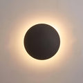 Round Circular Metal Wall Mounted Sconce Light With Ambient Halo Illumination