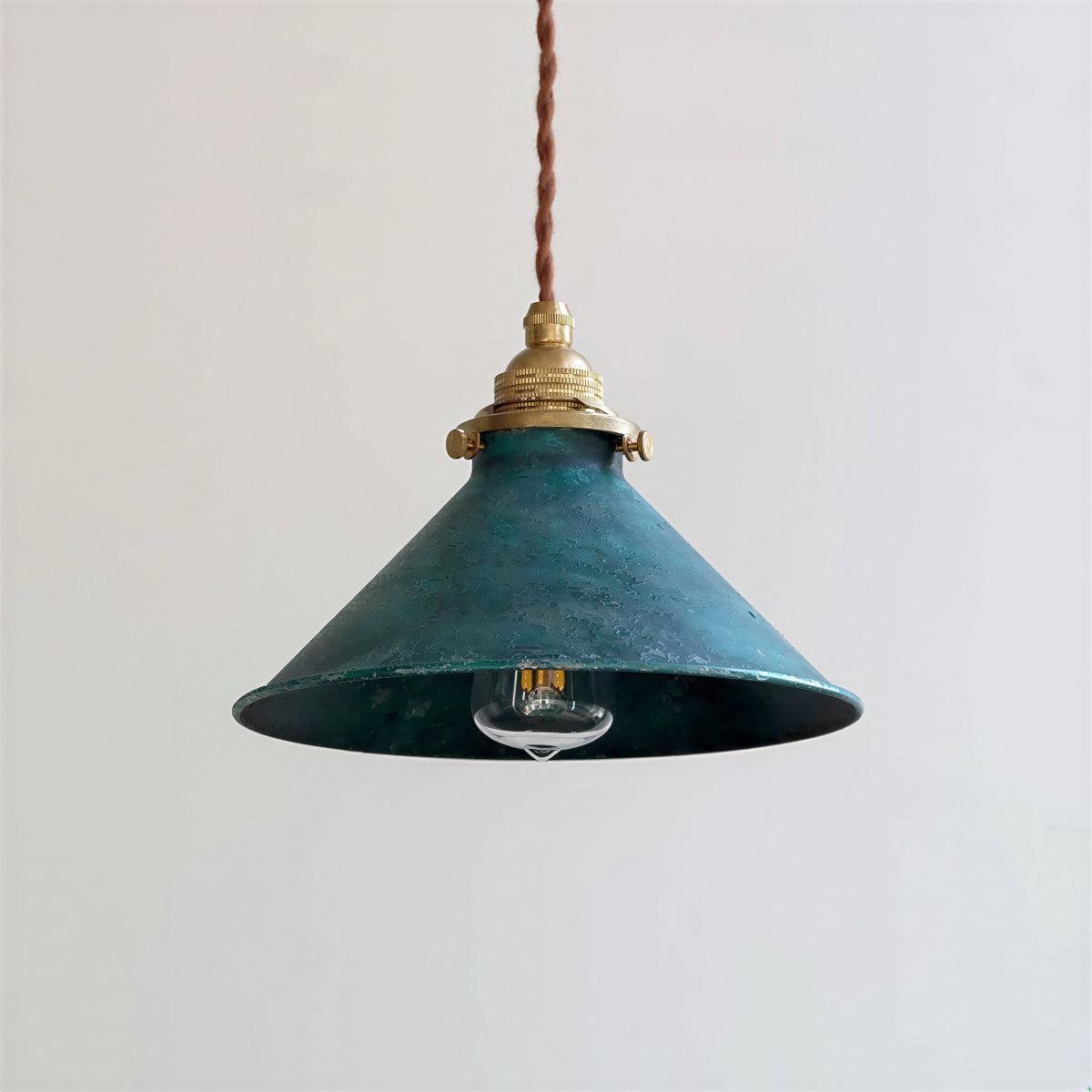 Rustic Pendant Light With Vintage Hanging Cone Design