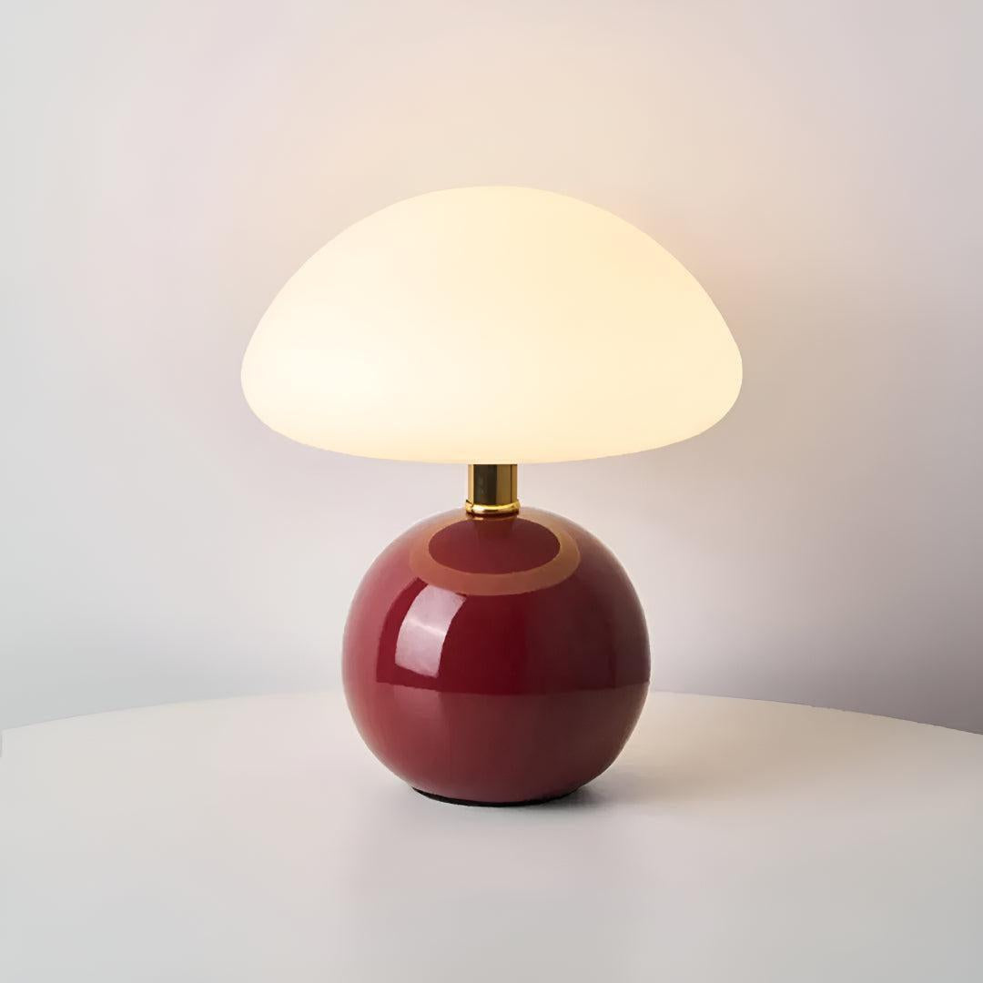 Scandinavian Blush Cloud Mushroom Shaped Table Lamp With Integrated Ambient Lighting