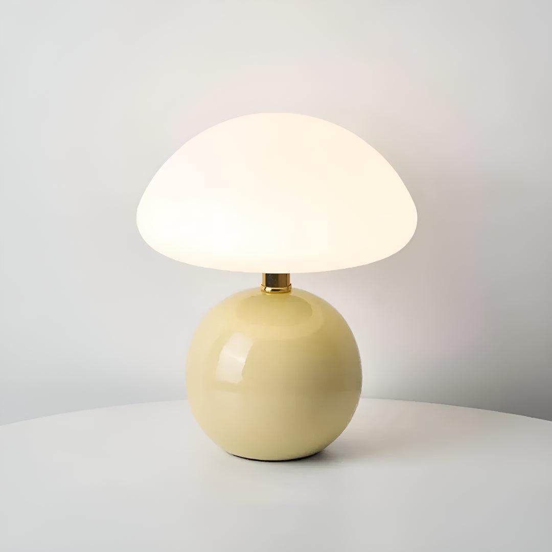 Scandinavian Blush Cloud Mushroom Shaped Table Lamp With Integrated Ambient Lighting