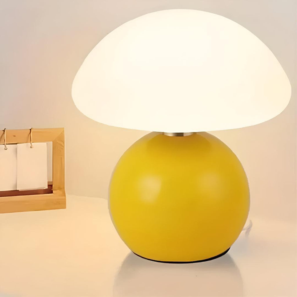 Scandinavian Blush Cloud Mushroom Shaped Table Lamp With Integrated Ambient Lighting