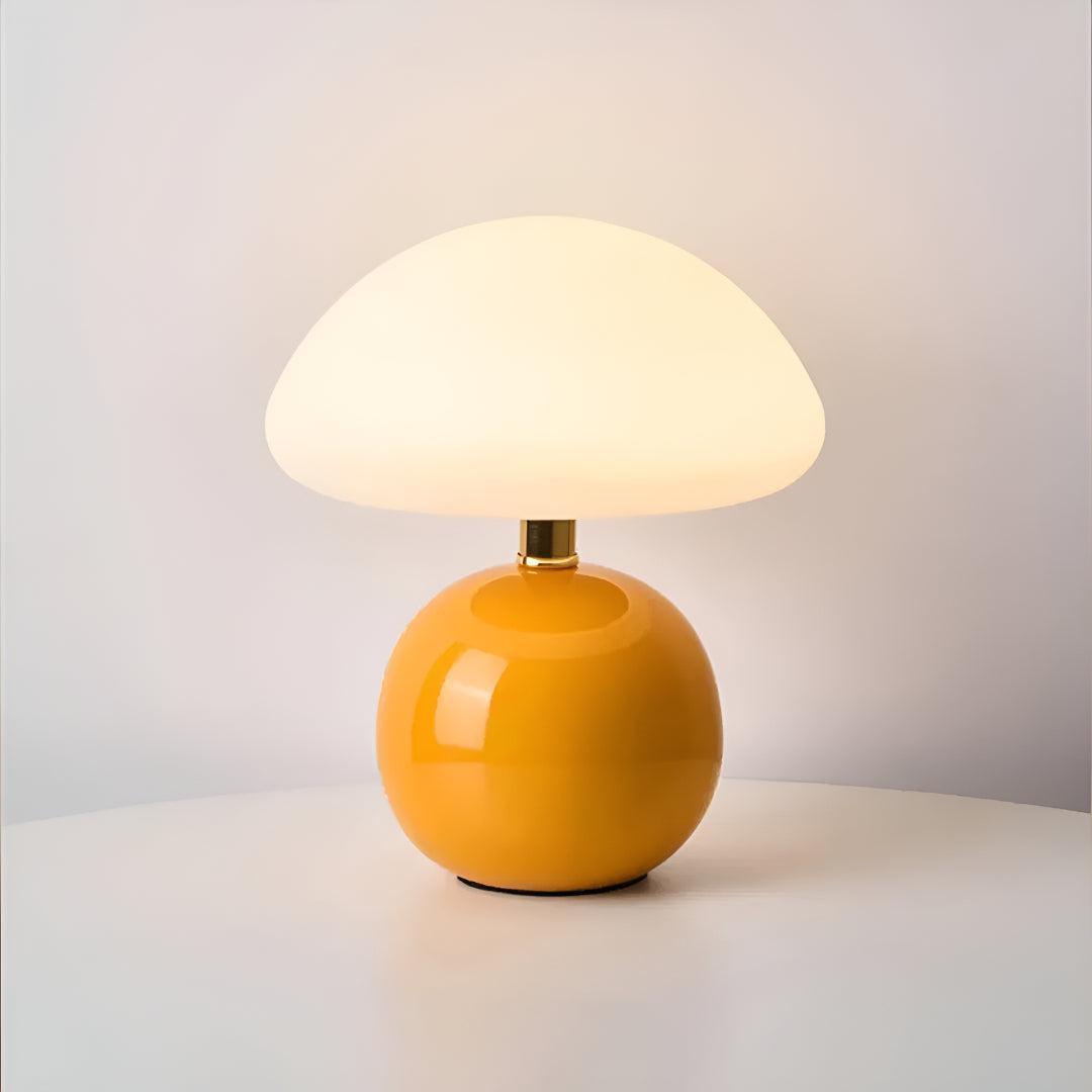 Scandinavian Blush Cloud Mushroom Shaped Table Lamp With Integrated Ambient Lighting