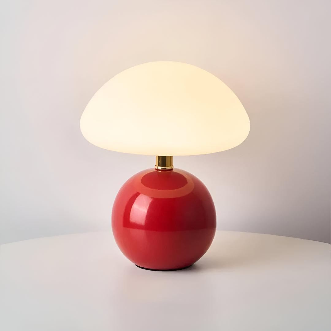 Scandinavian Blush Cloud Mushroom Shaped Table Lamp With Integrated Ambient Lighting