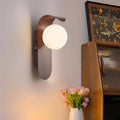 Scandinavian Minimalist Curved Wall Sconce Light Fixture With Frosted Glass Globe