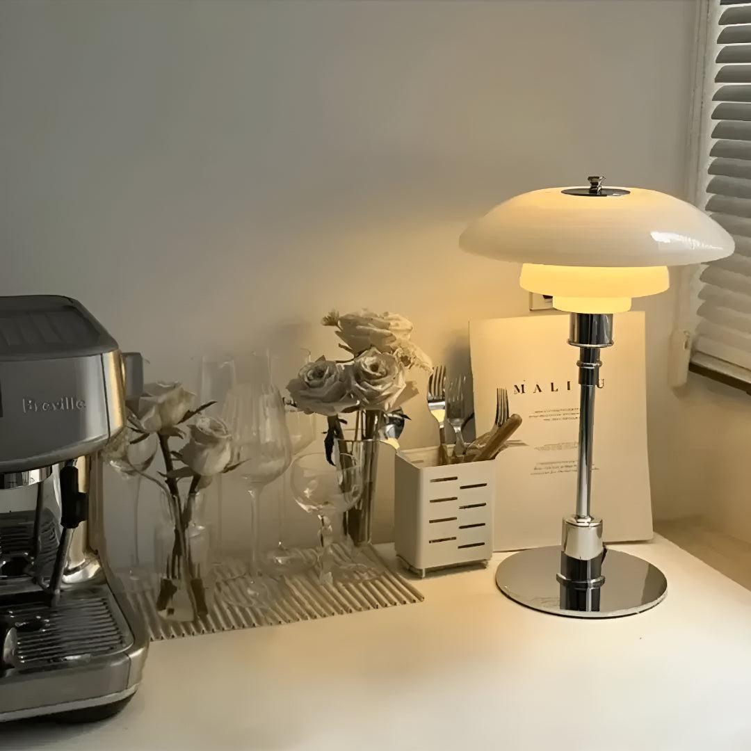 Scandinavian Mushroom Table Lamp With Mid Century Design